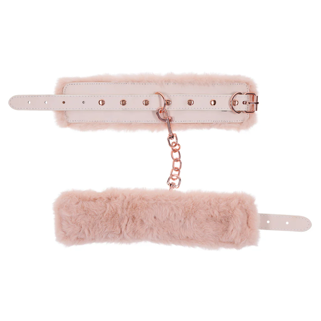Sex & Mischief Peaches ‘n CreaMe Handcuffs – Luxury Soft Faux Fur Restraints - Image 2
