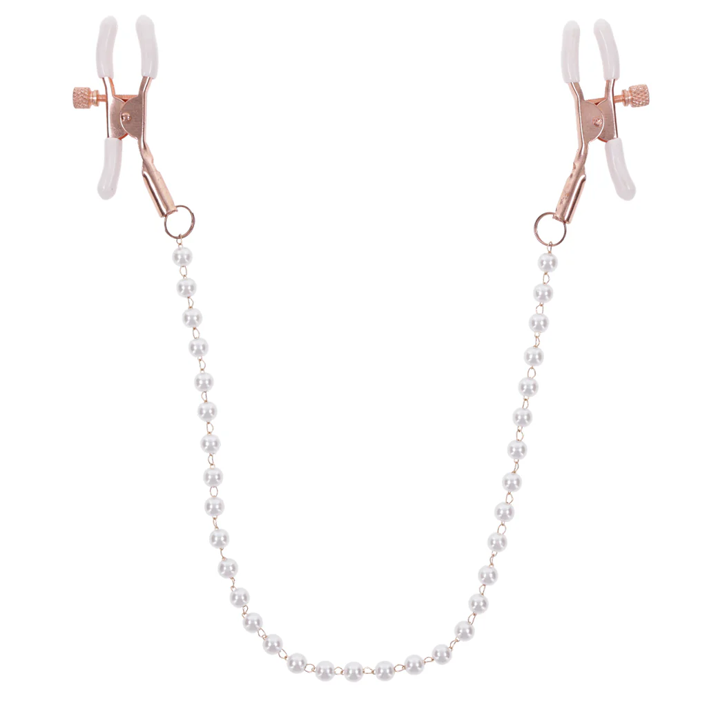 Sex & Mischief Peaches ‘n CreaMe – Adjustable Nipple Clamps with Bead Chain