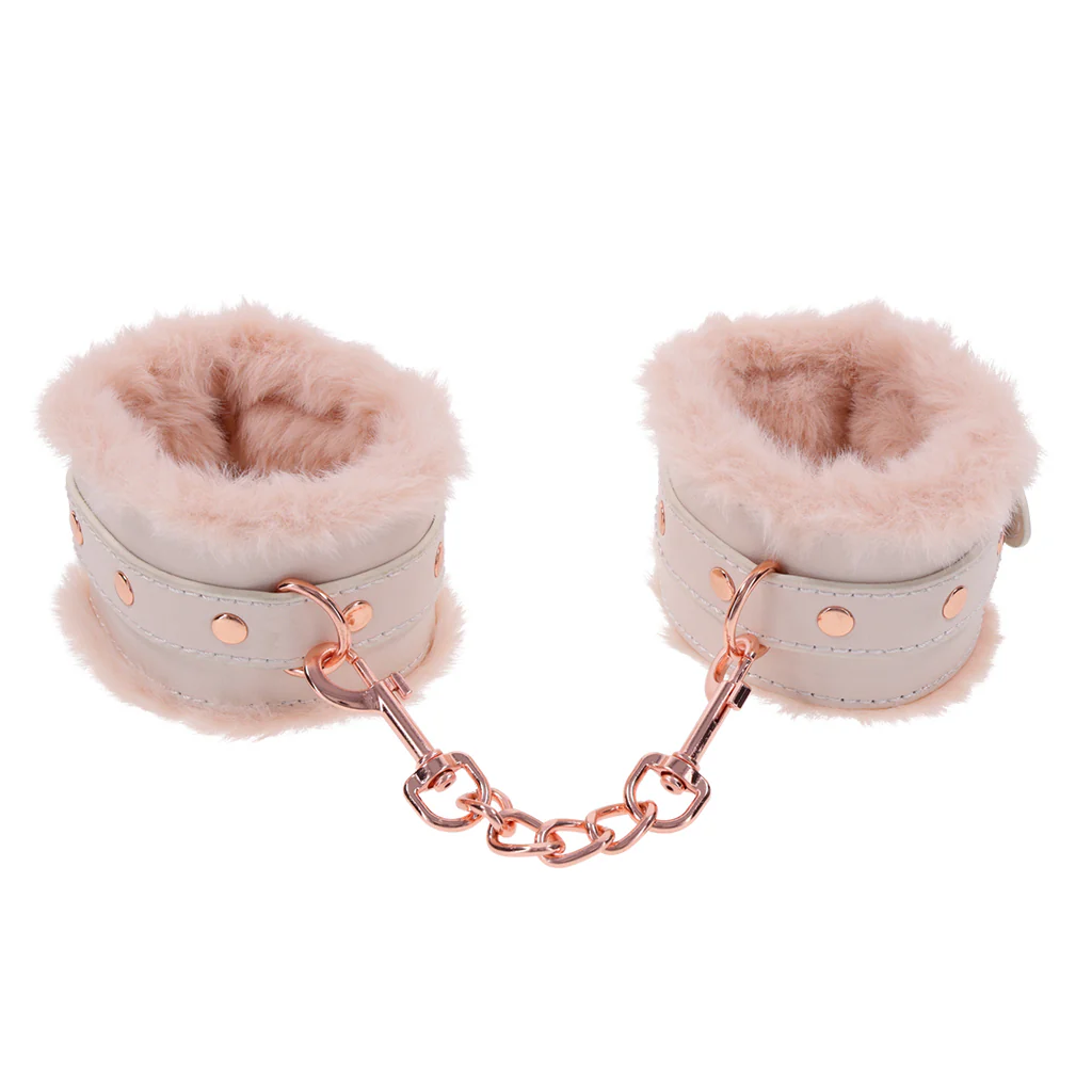Sex & Mischief Peaches ‘n CreaMe Handcuffs – Luxury Soft Faux Fur Restraints - Image 3