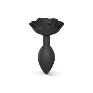 L'Amour d'Aimer Open Roses Silicone Anal Plug – Size Large (Onyx Noir)