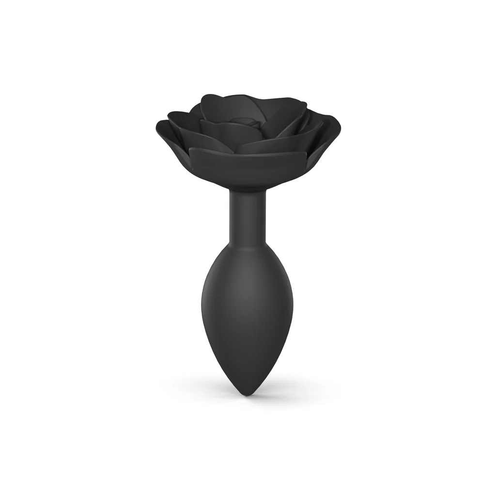 L’Amour d’Aimer Open Roses Silicone Anal Plug – Size Large (Onyx Noir)